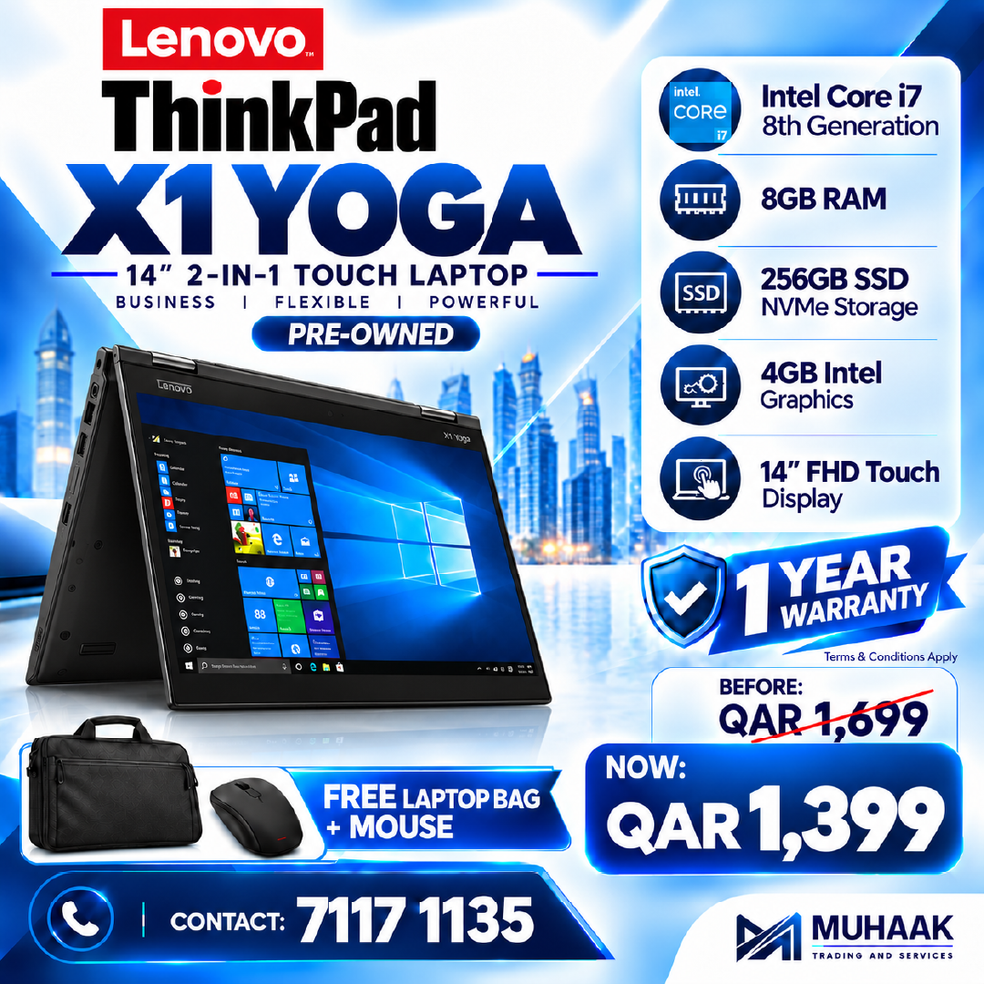 Lenovo ThinkPad X1 Yoga 2-in-1 | Core i7 8th Gen | 8GB RAM | 256GB SSD